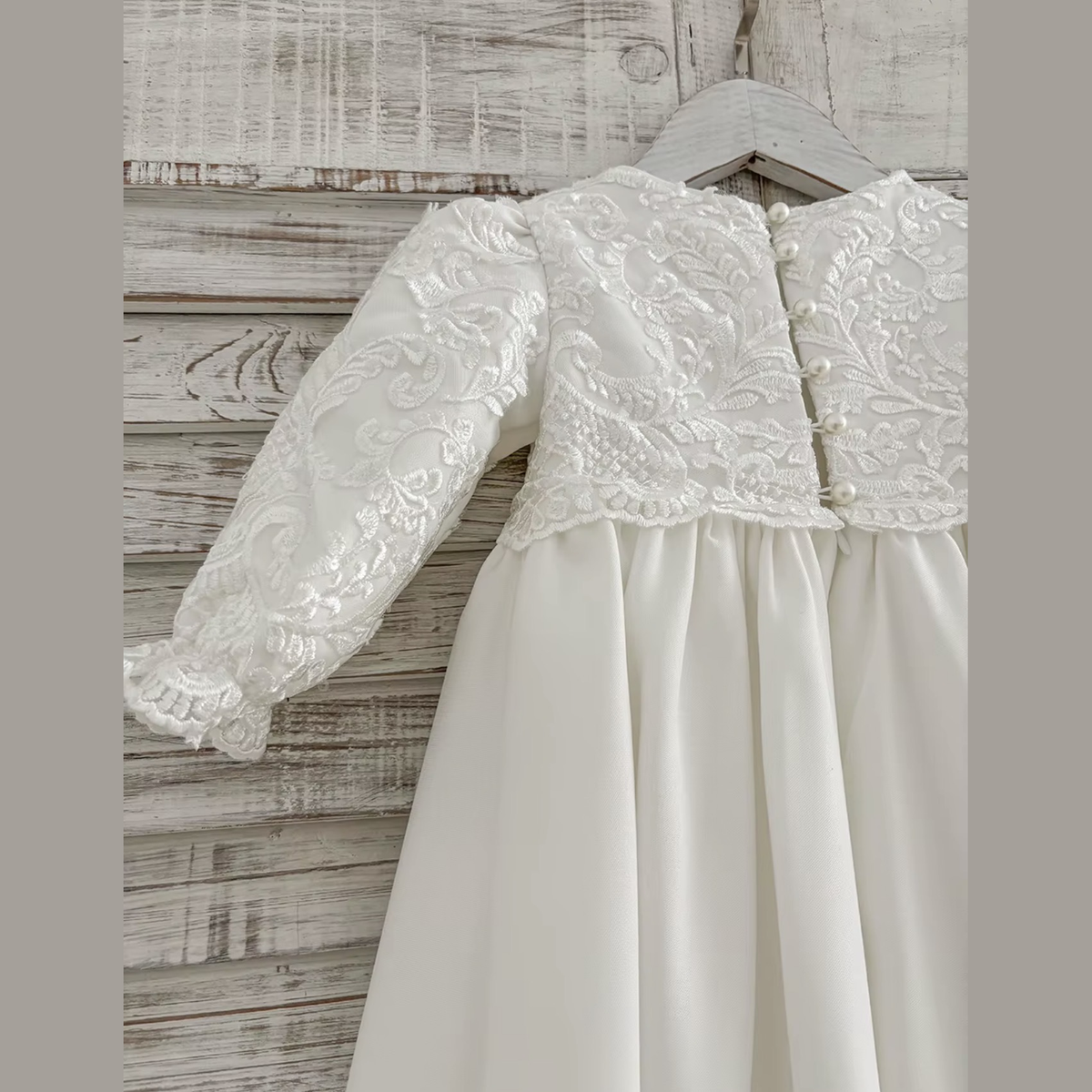 Eliana Ivory Lace Baptism Gown Pre-Order - Crown Kids