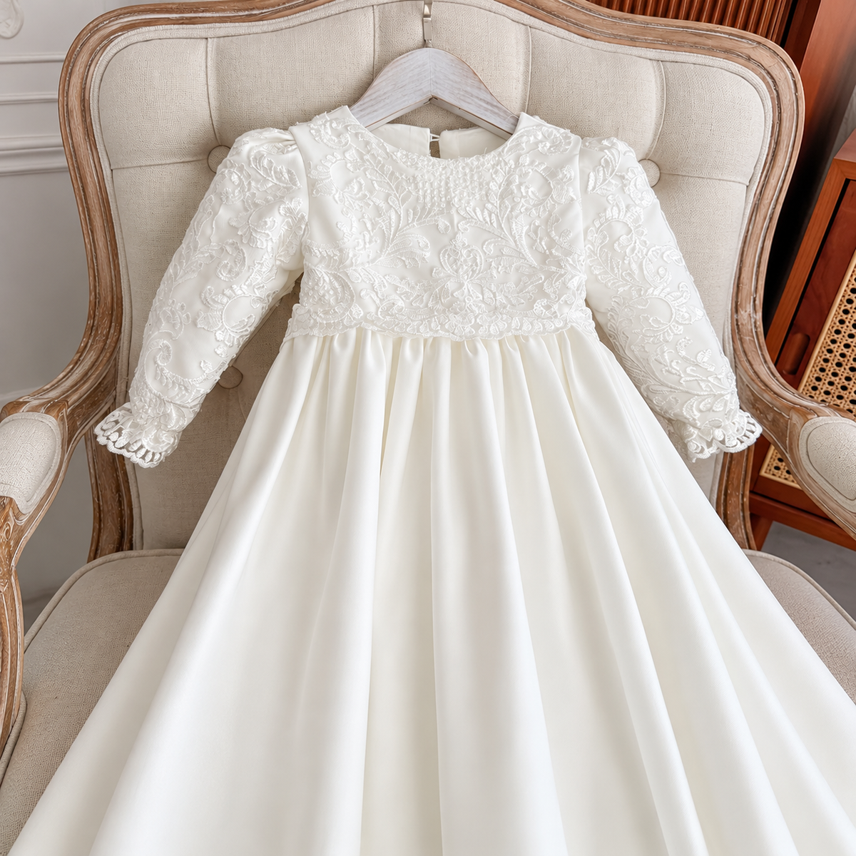Eliana Ivory Lace Baptism Gown Pre-Order - Crown Kids