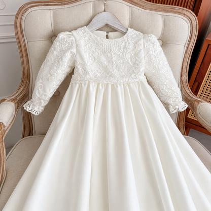 Eliana Ivory Lace Baptism Gown Pre-Order - Crown Kids