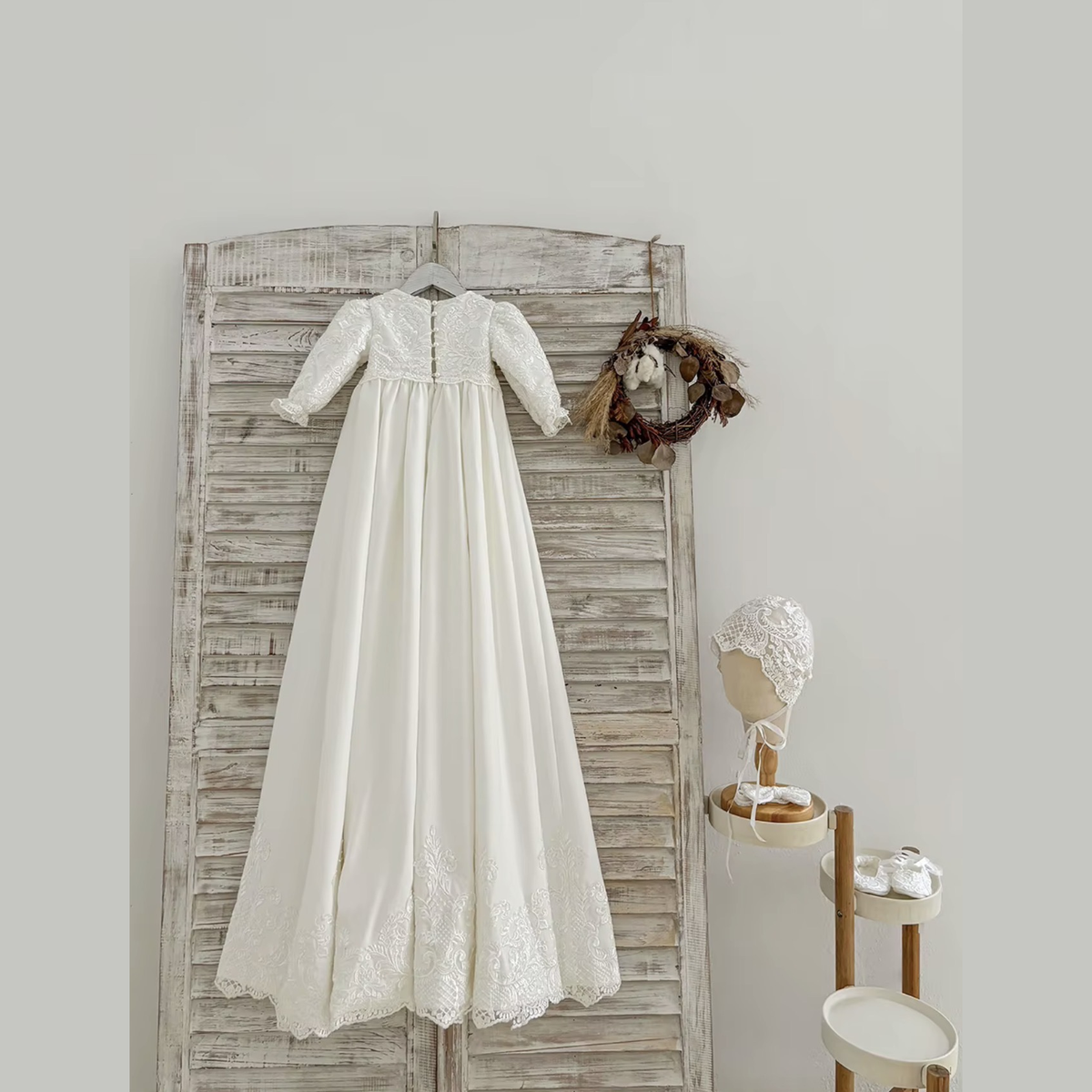 Eliana Ivory Lace Baptism Gown Pre-Order - Crown Kids