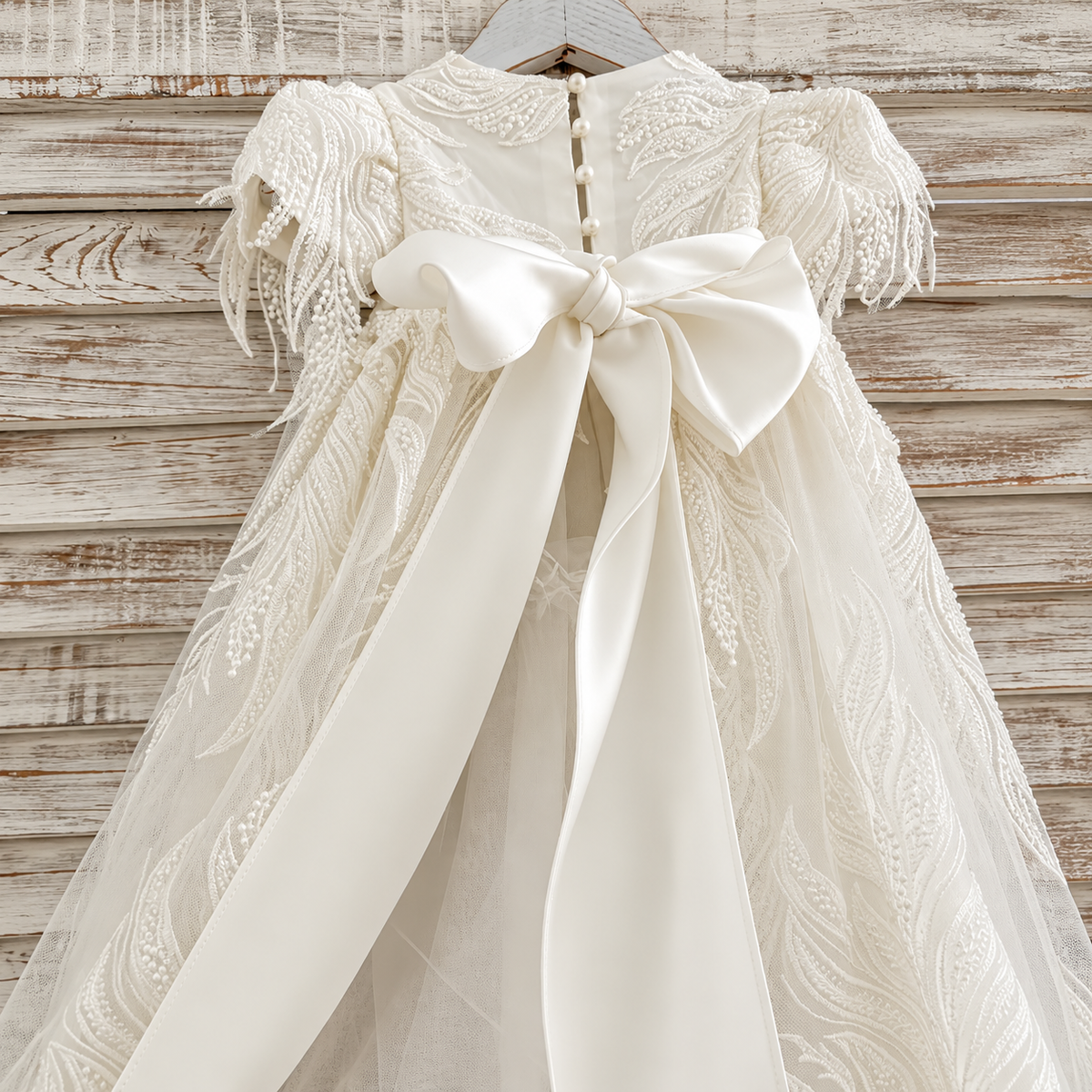 Seraphina Ivory Lace Baptism Gown – Pre-Order