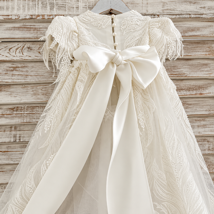 Seraphina Ivory Lace Baptism Gown – Pre-Order