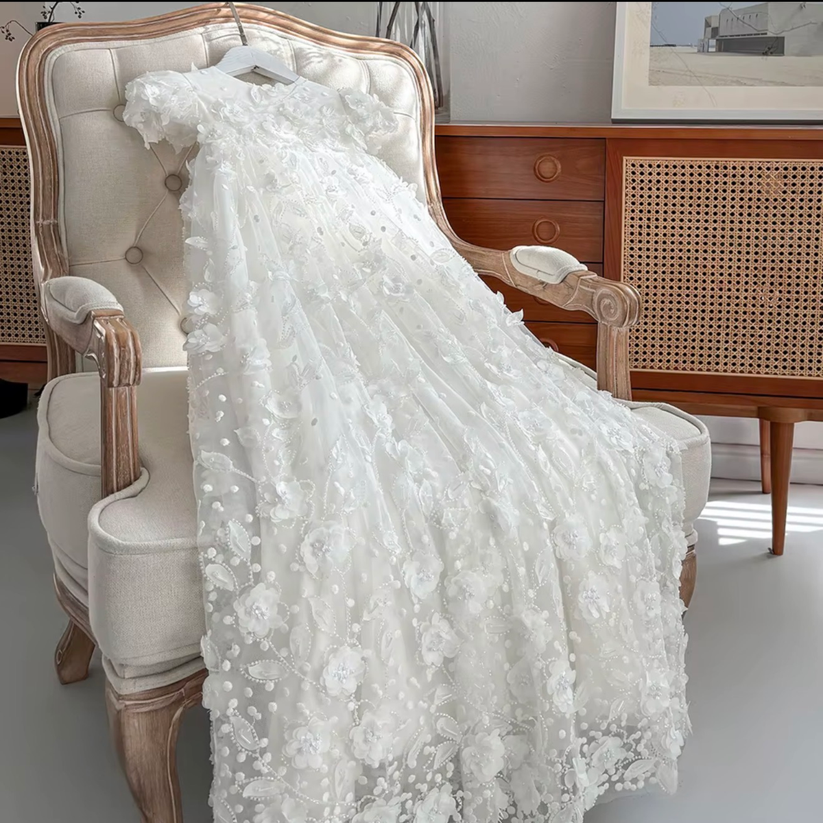 Rosalie Floral Baptism Gown – Pre Order