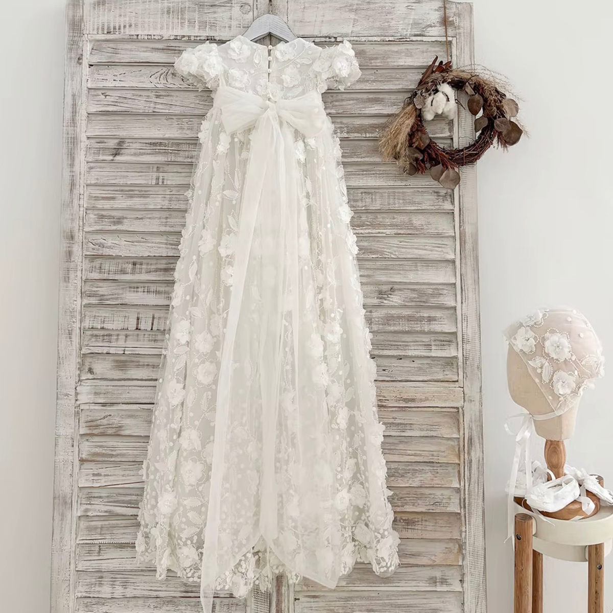 Rosalie Floral Baptism Gown – Pre Order