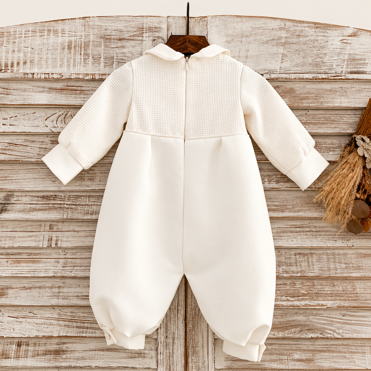 Theodore Ivory Christening Romper – Pre-Order