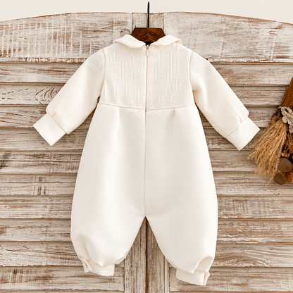Theodore Ivory Christening Romper – Pre-Order