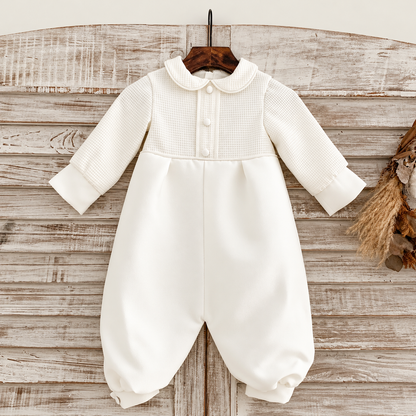 Theodore Ivory Christening Romper – Pre-Order