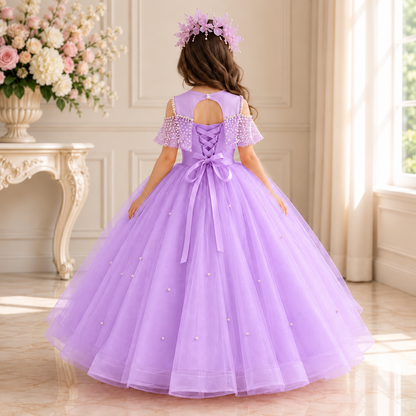 Rosalie Purple Pearl Princess Dress