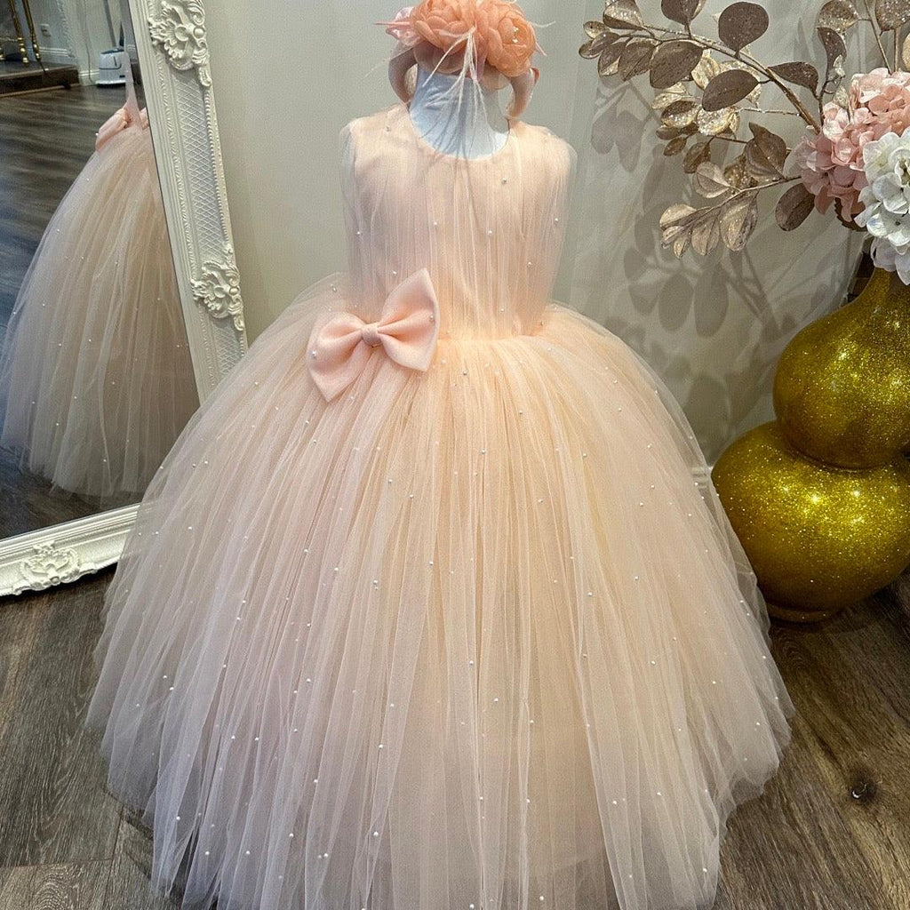 Pearly peach Dress - Crown Kids