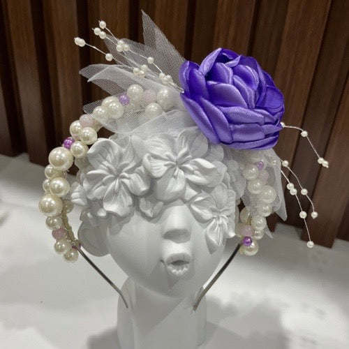 Purple Pearls Headband