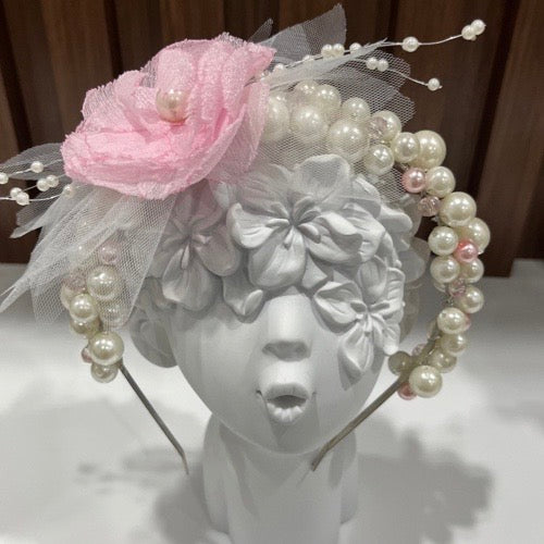Pink Pearls Headband