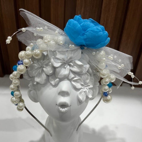 Blue Pearls Headband
