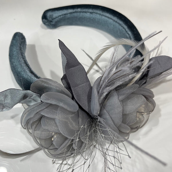Grey Flower Headband