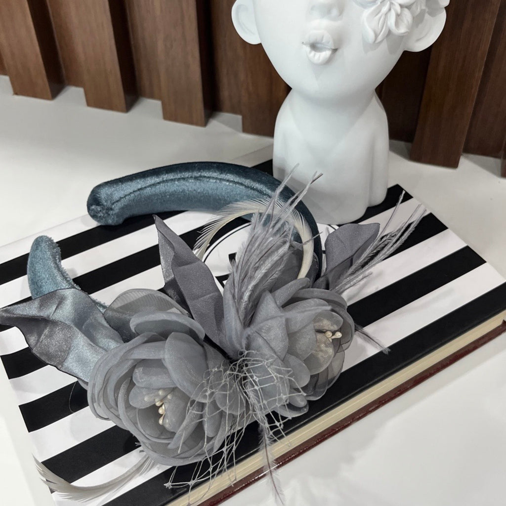 Grey Flower Headband - Crown Kids