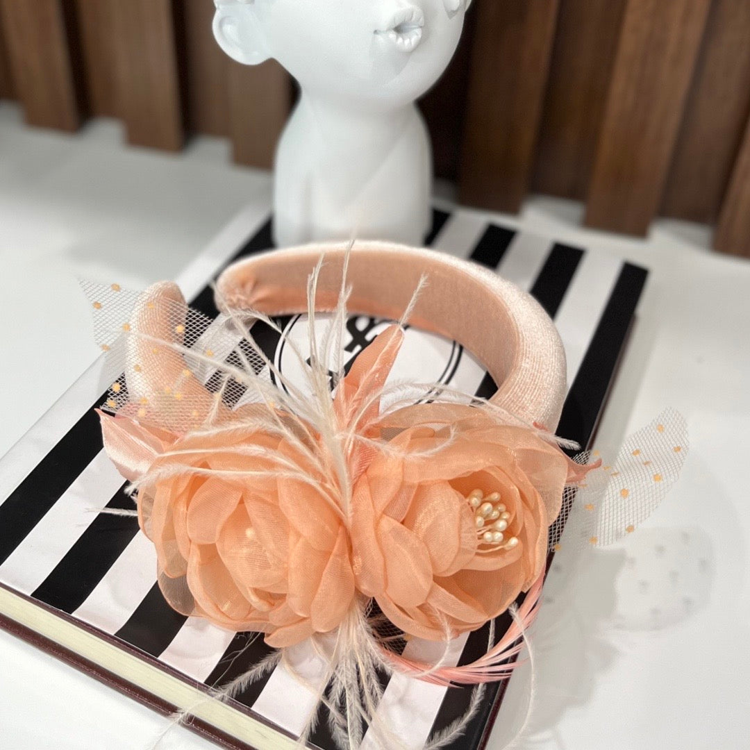 Peach Flower Headband - Crown Kids