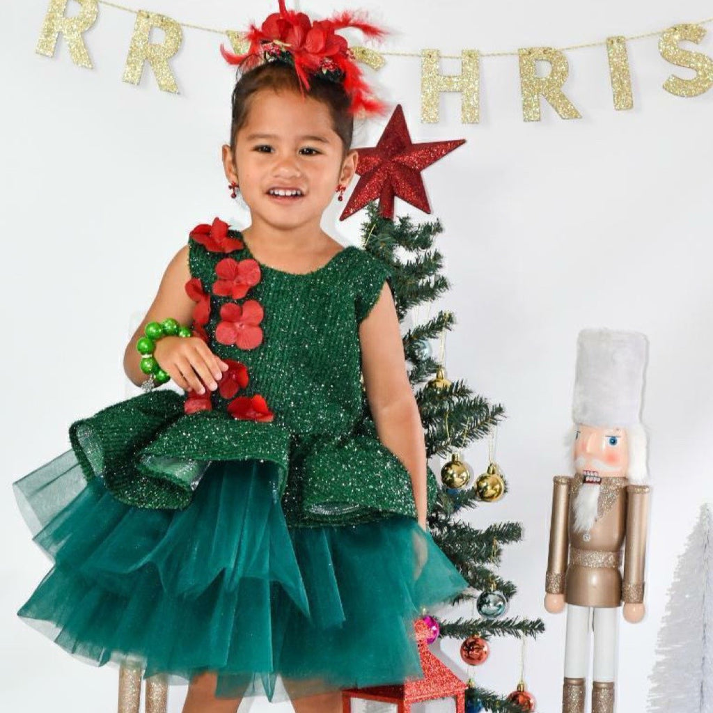 Christmas Heli Dress - Crown Kids