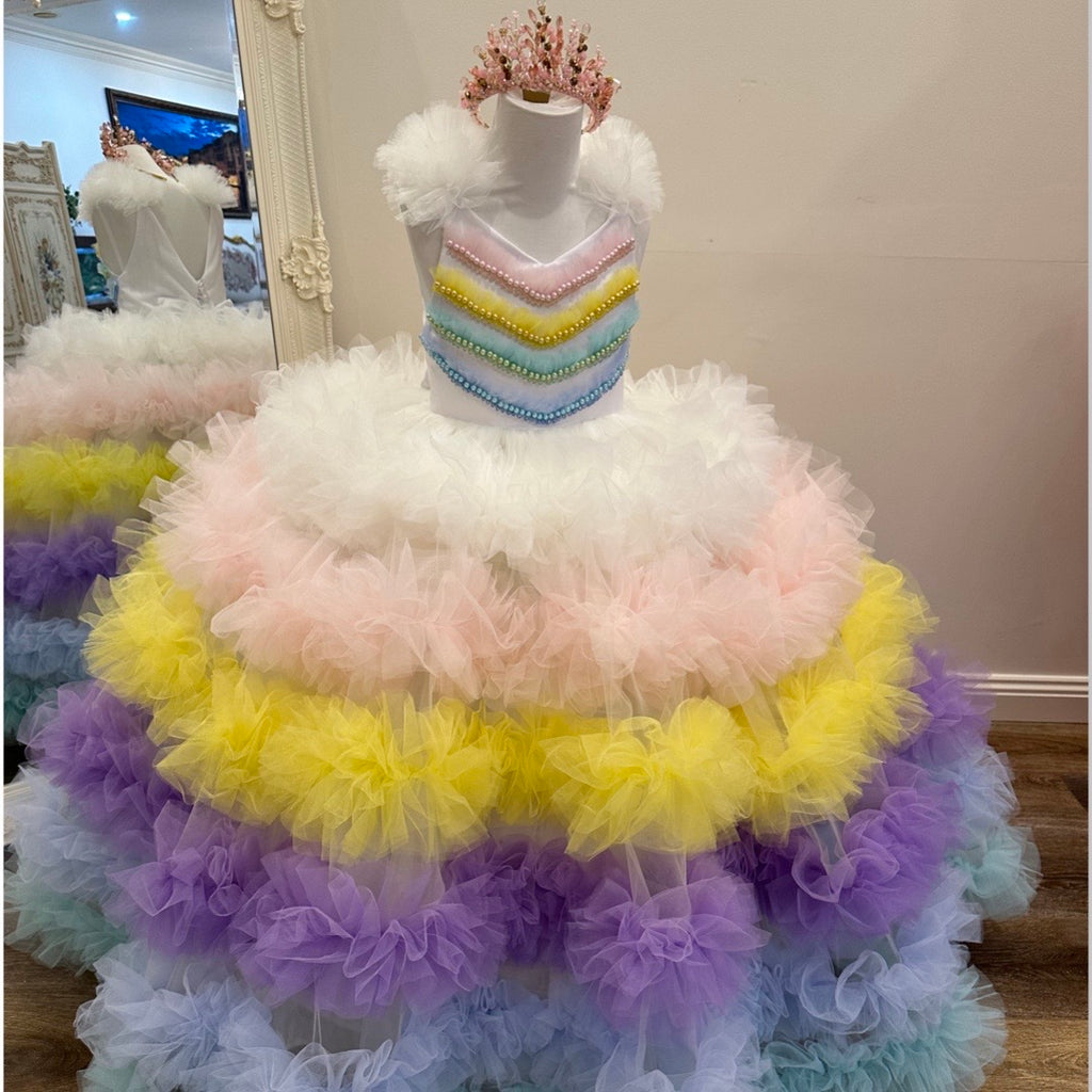 Girls Gabby's Dress Halloween Rainbow Long Sleeve Stripe Costume -  Walmart.com