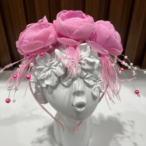 Pink Flowers Headpiece