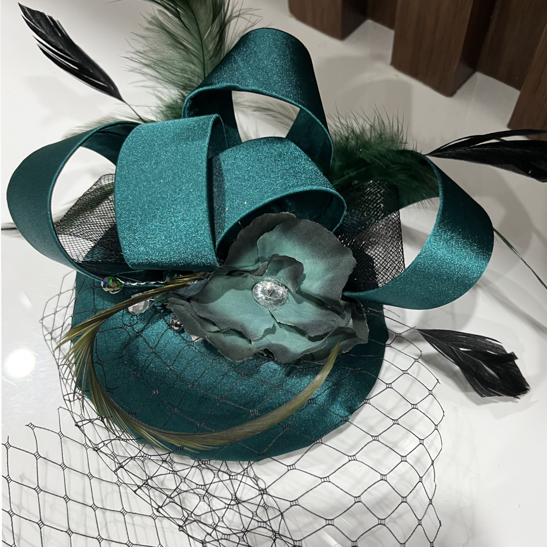 Emerald green fascinator - Crown Kids