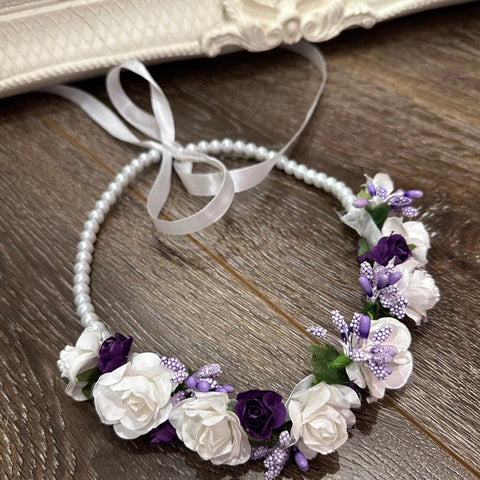 Purple Flowers Headband - Crown Kids