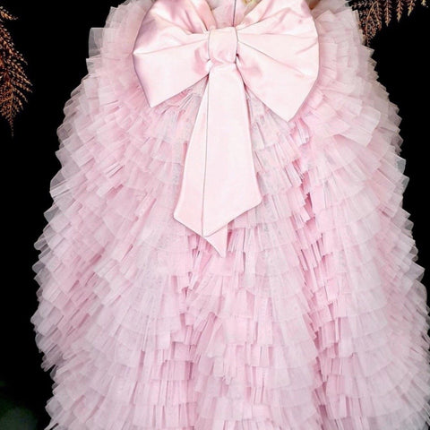 Baby Pink High Lo Layered Tulle - Crown Kids