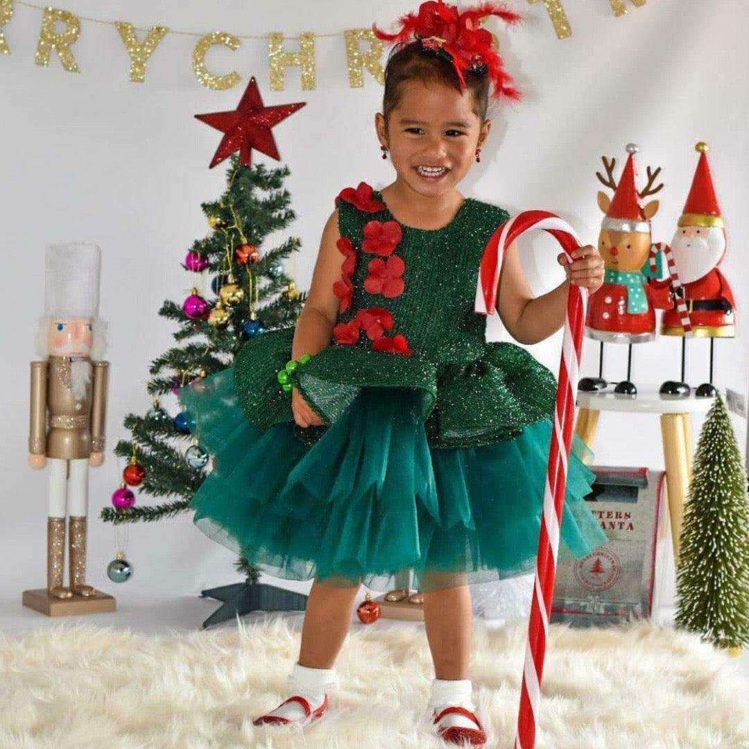 Christmas Heli Dress - Crown Kids