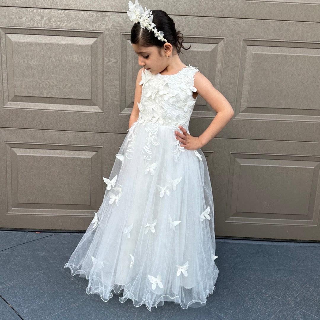 White Lilibet Dress - Crown Kids