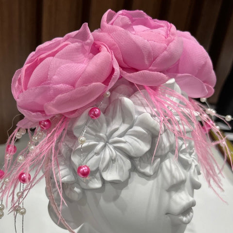 Pink Flowers Headpiece